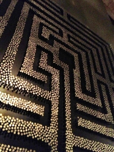 ERIC’S LABYRINTH - 2012 - Stainless steel nails on black panel – 32” x 32”